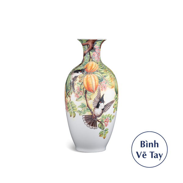 Bình hoa 42 cm - Chim và Khế - Bình Hoa - Vẽ tay