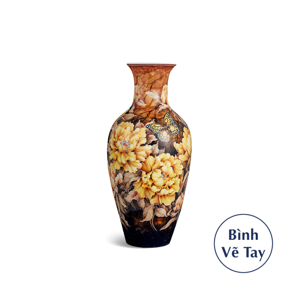 Bình hoa 42 cm - Hoa Mẫu Đơn