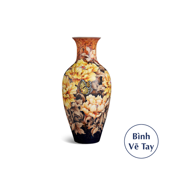 Bình hoa 42 cm - Hoa Mẫu Đơn