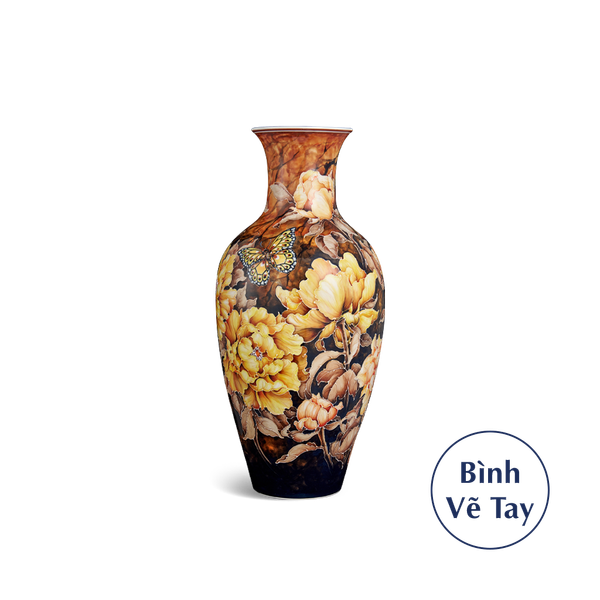 Bình hoa 42 cm - Hoa Mẫu Đơn