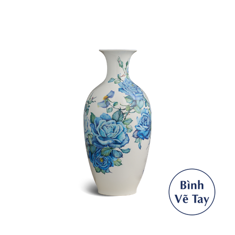  Bình hoa 42 cm - Hoa hồng xanh 