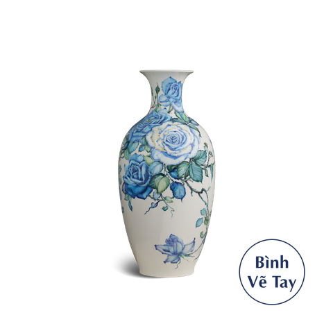 Bình hoa 42 cm - Hoa hồng xanh 