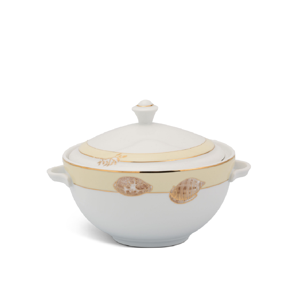 Thố 18 cm + nắp - Camellia - Hương Biển kem