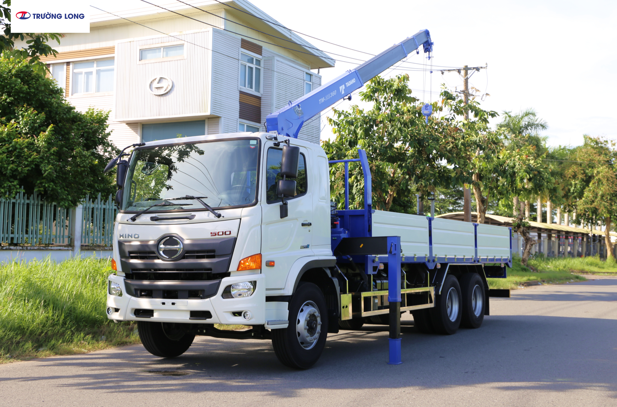 Xe tải cẩu HINO FL8JT8A E5 - Xe thùng lửng 13 tấn 8 cẩu TM-ZE364MH