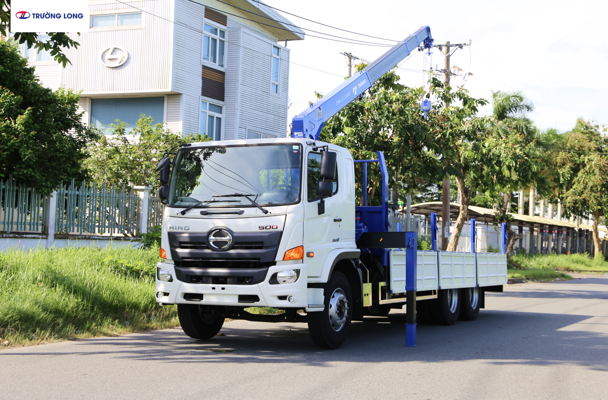 Xe tải cẩu HINO FL8JT8A E5 - Xe thùng lửng 13 tấn 8 cẩu TM-ZE364MH