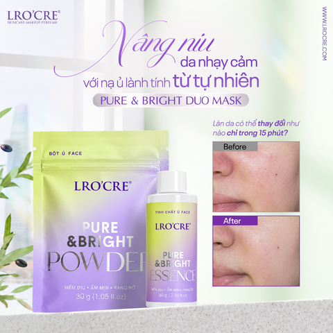  Mặt Nạ Thảo Dược Hỗ Trợ Dưỡng Sáng Lro'Cre Pure & Bright Duo Mask 110g 