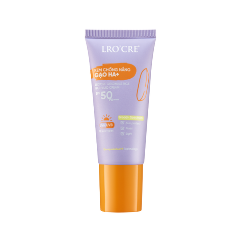  Kem Chống Nắng Lro'Cre Originals Rice HA+ Fluid Cream SPF50PA+++ 30g 