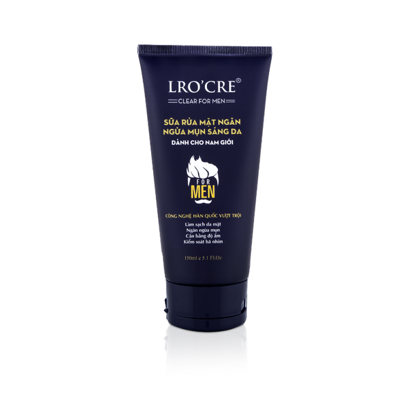  Sữa Rửa Mặt Ngăn Ngừa Mụn, Sáng Da Dành Cho Nam Giới Lro'Cre 100g 