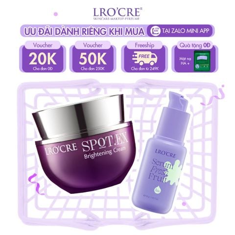  Combo Dưỡng Da Sáng Khỏe Lro'Cre Serum Fresh Fruit 30g & Spot.Ex Brightening Cream 20g 