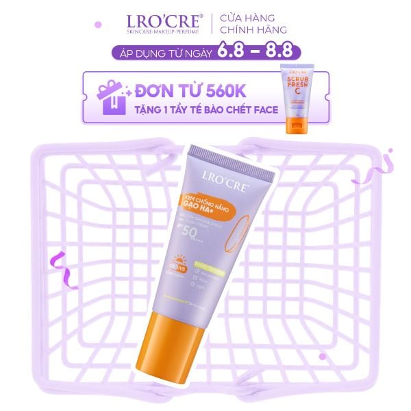  Kem Chống Nắng Lro'Cre Originals Rice HA+ Fluid Cream SPF50PA+++ 30g 