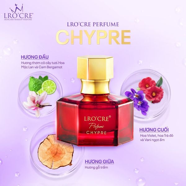  Nước Hoa Lro'Cre Perfume Chypre Hương Thơm Dịu Nhẹ, Hiện Đại 30ml 