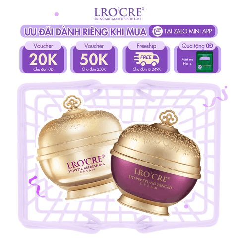  Combo Hỗ Trợ Làm Mờ Các Dấu Hiệu Lão Hóa Lro'Cre Bio-Peptyl Advanced Cream 20g & Sunveil Refreshing Cream 20g 