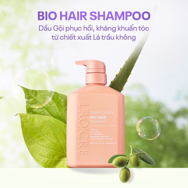  Dầu Gội Lro'Cre Derma Choice Bio Hair Shampoo Giúp Tóc Chắc Khỏe 400g 