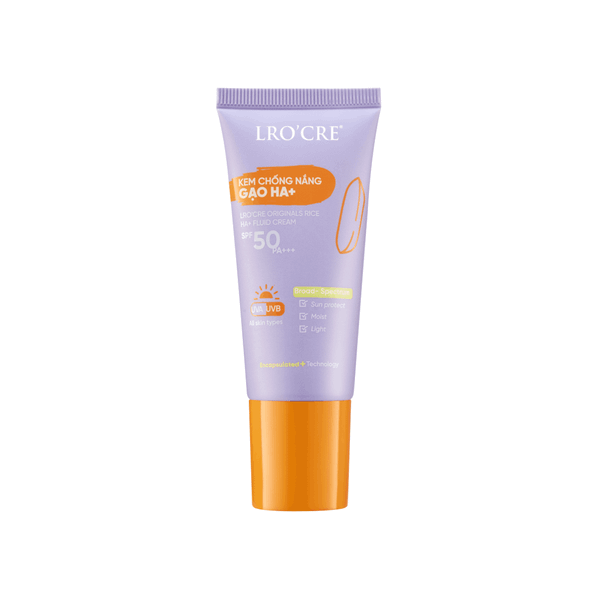  Kem Chống Nắng Lro'Cre Originals Rice HA+ Fluid Cream SPF50PA+++ 30g 