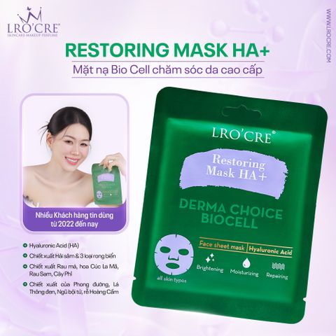  Mặt Nạ Lro'Cre Restoring Mask HA+ - Bio Cellulose Cấp Ẩm & Sáng Da 25g 