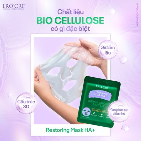  Mặt Nạ Lro'Cre Restoring Mask HA+ - Bio Cellulose Cấp Ẩm & Sáng Da 25g 