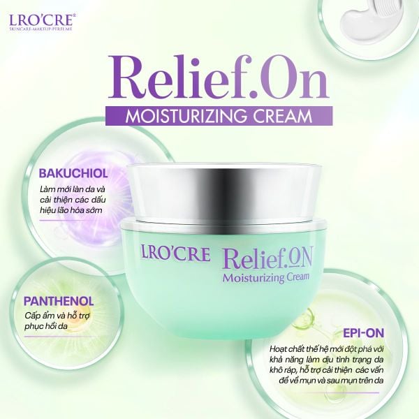  Kem Dưỡng Ngày & Đêm Lro'Cre ReliefON Moisturizing Cream Phục Hồi, Làm Dịu Da 30g 
