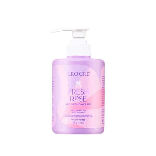  Sữa Tắm Lro'Cre Fresh Rose Bath & Shower Gel Giúp Da Ẩm, Mịn Màng 400g 
