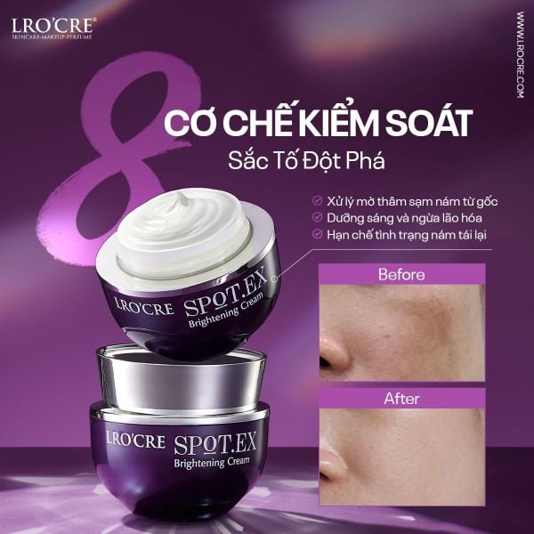  Kem Dưỡng Da Ban Đêm Lro'Cre Spot.Ex Brightening Cream Cải Thiện Da Sạm, Nám 20g 