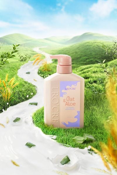  Sữa Tắm Lro'Cre Oat & Aloe Glowing Shower Gel Giúp Trắng Da Sạch Sâu 400g 