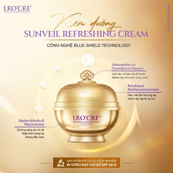  Combo Dưỡng Sáng & Chăm Sóc Da Lão Hóa Lro'Cre Sunveil Refreshing Cream 20g & SpotEx Brightening Cream 20g 