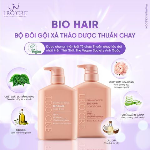  Combo Gội Xả Lro'Cre Derma Choice Bio Hair - Nuôi Dưỡng Tóc Chắc Khỏe 