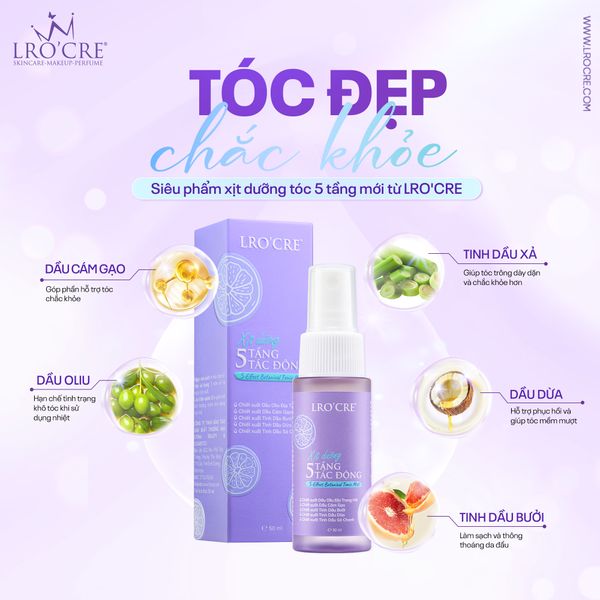  Xịt Dưỡng Tóc Lro'Cre 5 Effect Botanical Tonic Mist Phục Hồi Hư Tổn 50ml 