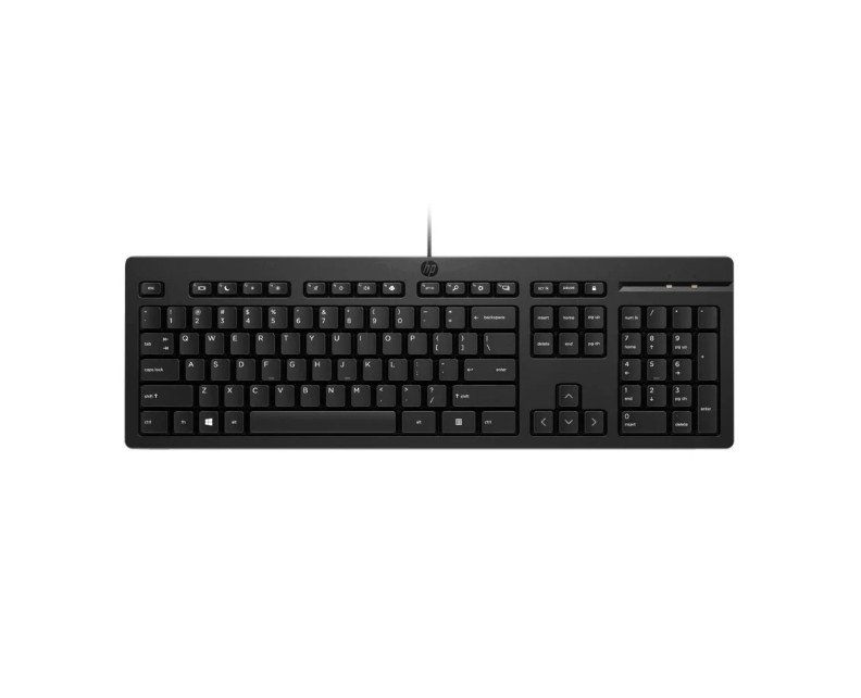 HP 125 Wired Keyboard – USB Full-Size Keyboard | Spill-Resistant (266C9AA) 