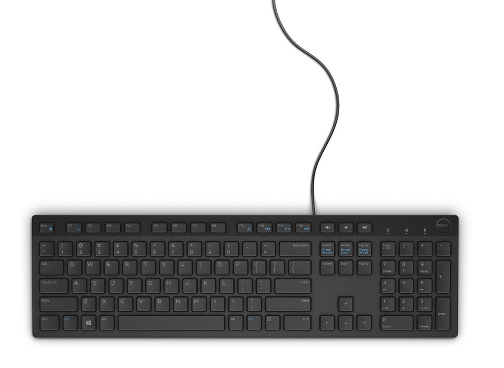  Dell Multimedia Keyboard KB216 – USB | Full Size | Quiet Keys | Black (1Y) 