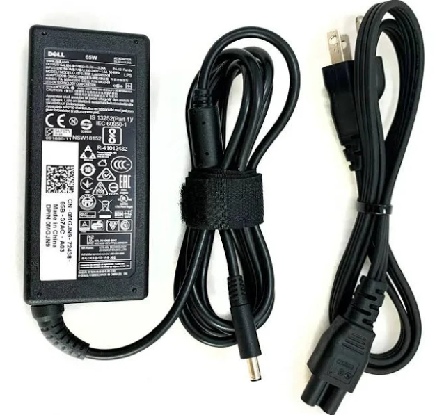  Dell AC Adapter 65W – 19.5V | 3.34A | 4.5mm Barrel Tip | LED Ring | Genuine Dell Charger 