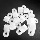  Nẹp nhựa giữ ống, kẹp cáp cố định dây điện phi 6mm, 10mm - MÀU TRẮNG (Con) 