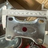  Bánh xe đỏ PU niềng gang tải trung (Bộ 4 cái) 