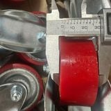  Bánh xe đỏ PU niềng gang tải trung (Bộ 4 cái) 