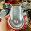  Bánh xe đỏ PU niềng gang tải trung (Bộ 4 cái) 