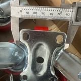  Bánh xe đỏ PU niềng gang tải trung (Bộ 4 cái) 