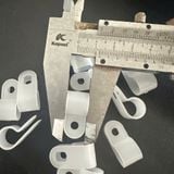  Nẹp nhựa giữ ống, kẹp cáp cố định dây điện phi 6mm, 10mm - MÀU TRẮNG (Con) 