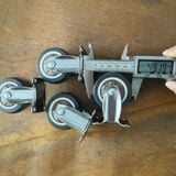  Bánh xe cao su TPR màu nâu đế thép phi 50mm có khóa, không khóa, cố định (Cái) 