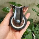  Bánh xe cao su TPR màu nâu đế thép phi 50mm có khóa, không khóa, cố định (Cái) 