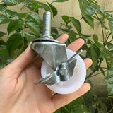  Bánh xe nhựa màu trắng ty ren M8, M12 (cái) 
