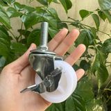  Bánh xe nhựa màu trắng ty ren M8, M12 (cái) 