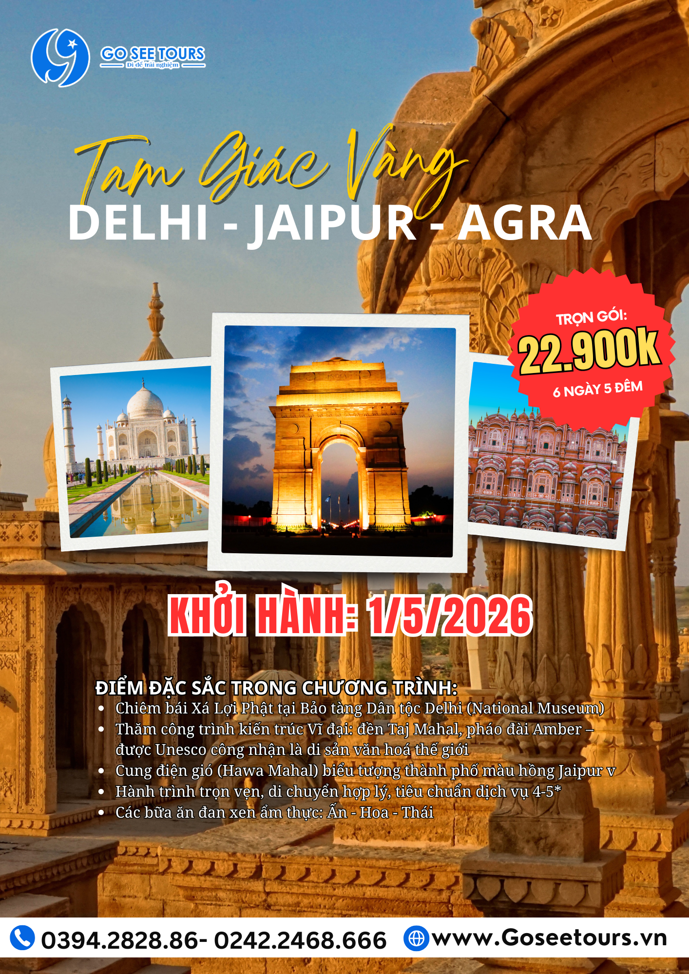 4. ẤN ĐỘ - DELHI - JAIPUR - AGRA - 6N5Đ