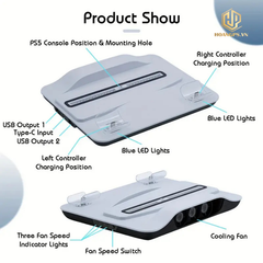 Đế Tản Nhiệt Đa Năng Kèm Sạc Tay cho PS5 Fat Digital - 2ND