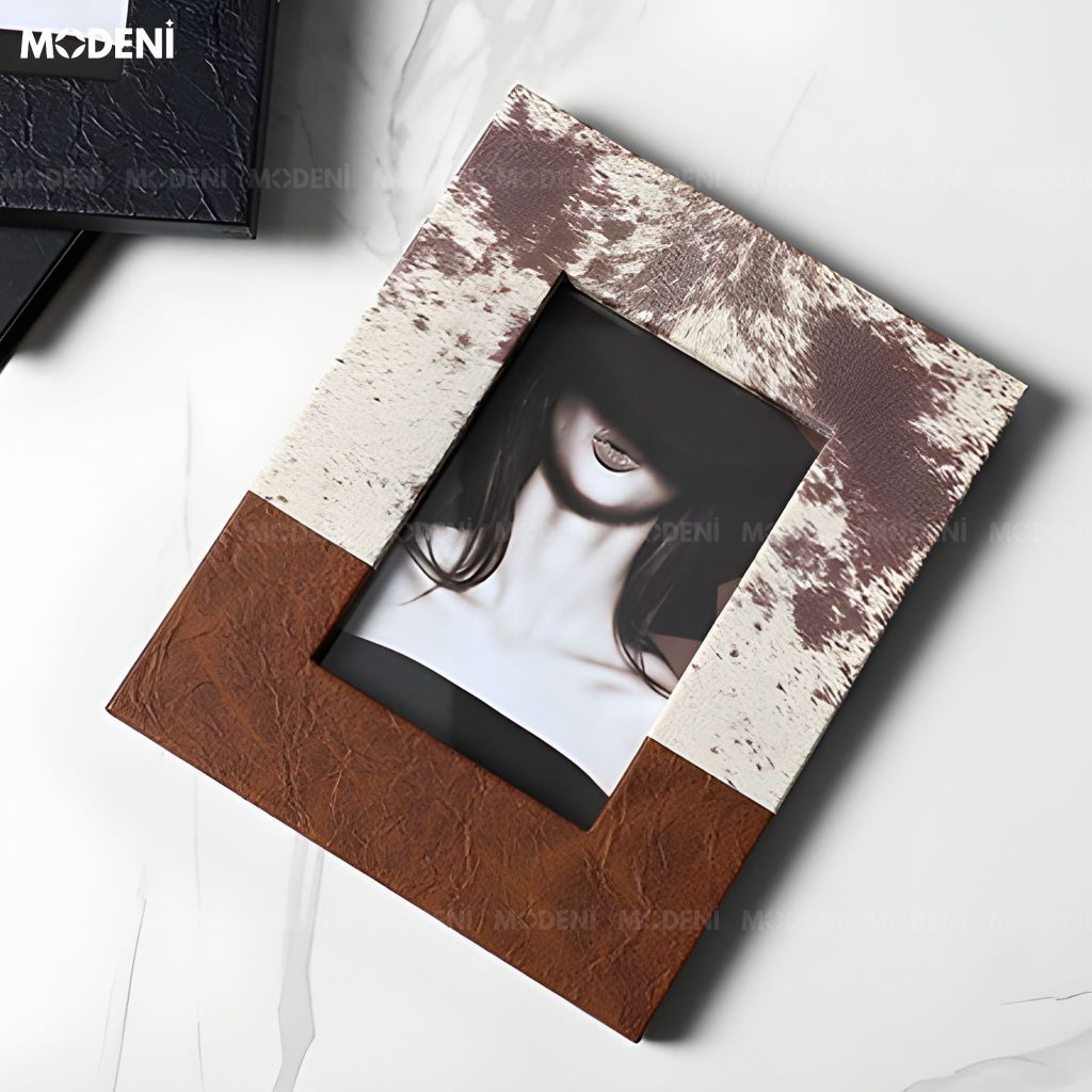 Khung Ảnh Hipro Vân Đá Terrazzo Gỗ Kết Hợp Thủy Tinh Cho Không Gian Decor Sang Trọng