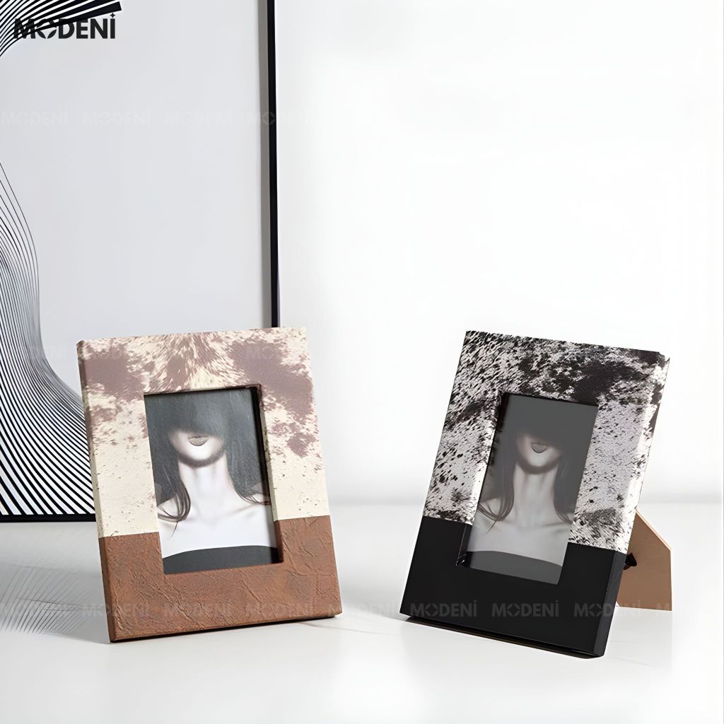 Khung Ảnh Hipro Vân Đá Terrazzo Gỗ Kết Hợp Thủy Tinh Cho Không Gian Decor Sang Trọng