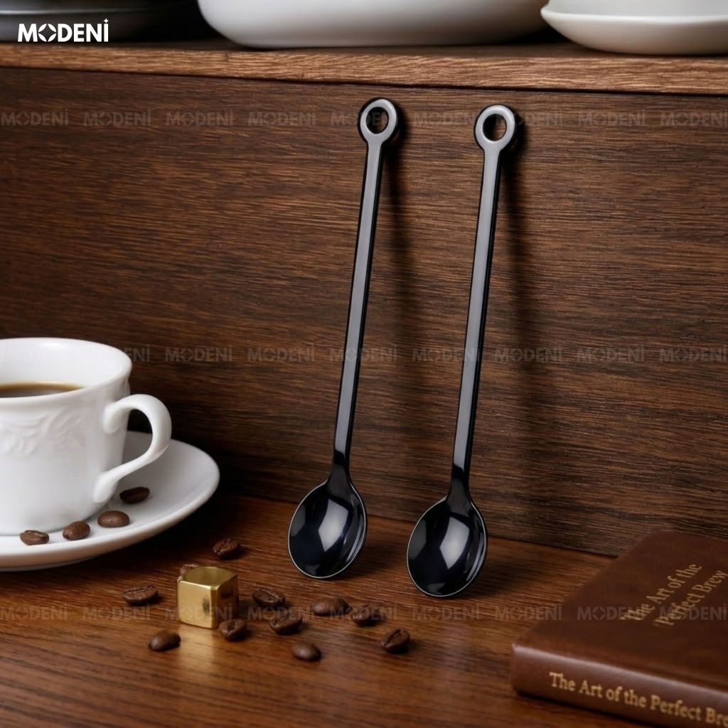 Muỗng Cafe Solis Black Inox 304 Thẩm Mỹ Châu Âu Dáng Thuôn Dài Hiện Đại Chống Trầy Xước