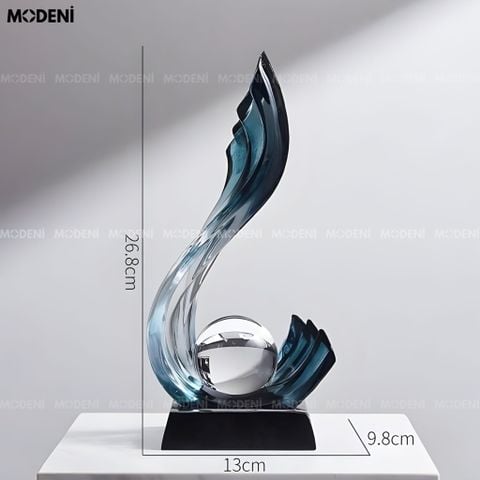  Tượng Trang Trí Celestial Đứng Blue Cao Cấp – Polyester Resin nghệ thuật trừu tượng điểm nhấn hiện đại/sang trọng cho mọi không gian 