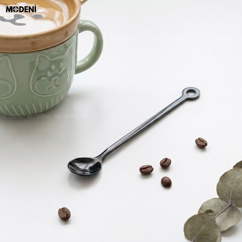 Muỗng Cafe Solis Black Inox 304 Thẩm Mỹ Châu Âu Dáng Thuôn Dài Hiện Đại Chống Trầy Xước