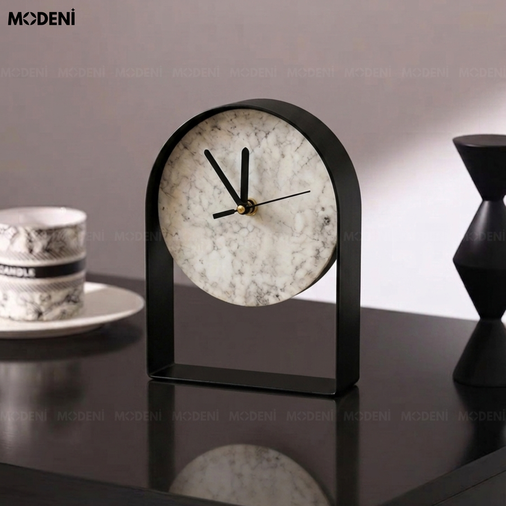 Tượng Arca Đen Đồng Hồ Cao Cấp - Thiết Kế Hình Vòm, Nghệ Thuật Điêu Khắc Thời Gian Đương Đại Đẳng Cấp