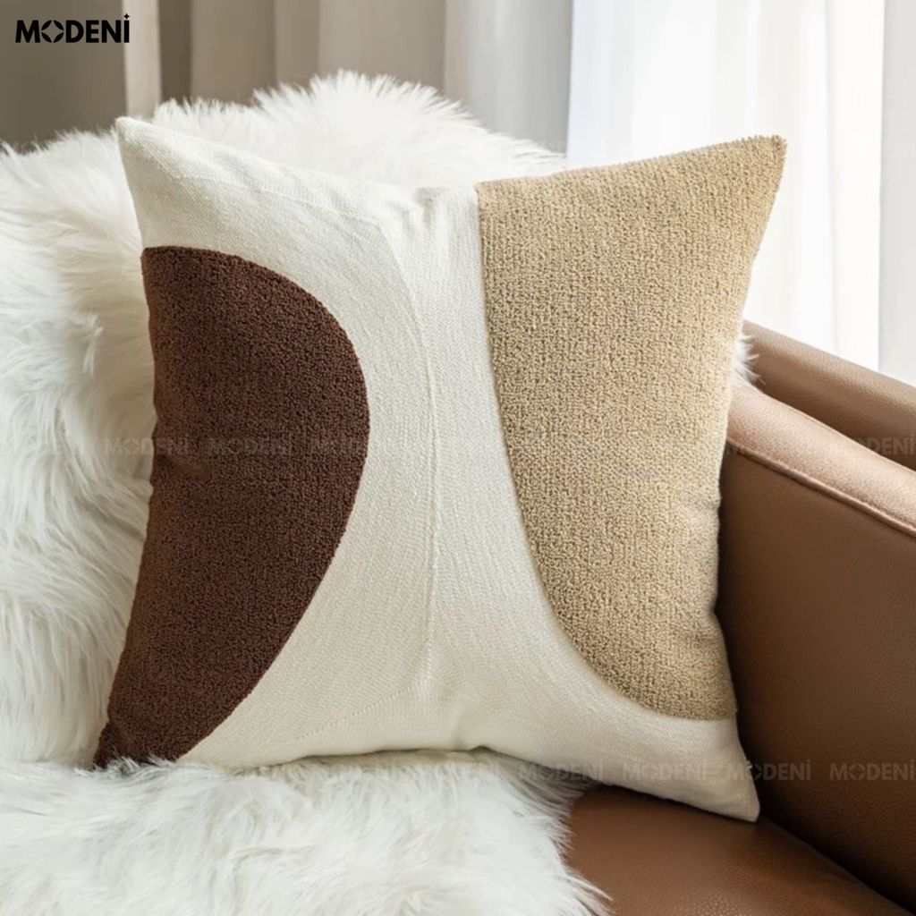 Vỏ Gối Sofa Ether – Vải Lông Cừu Nhân Tạo Cao Cấp Đối Xứng May Ẩn Tối Giản