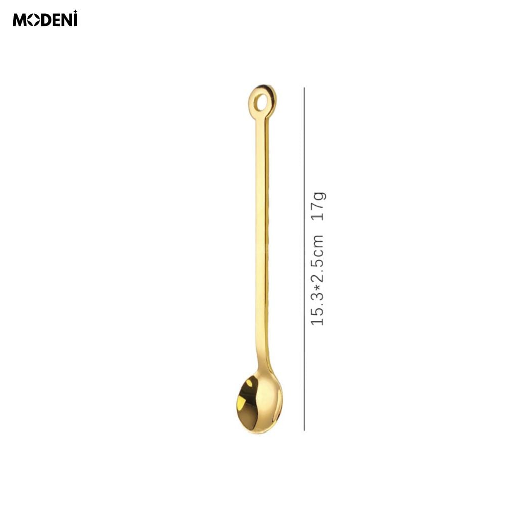 Muỗng Cafe Solis Gold Inox 304 Thẩm Mỹ Châu Âu Dáng Thuôn Dài Hiện Đại Chống Trầy Xước